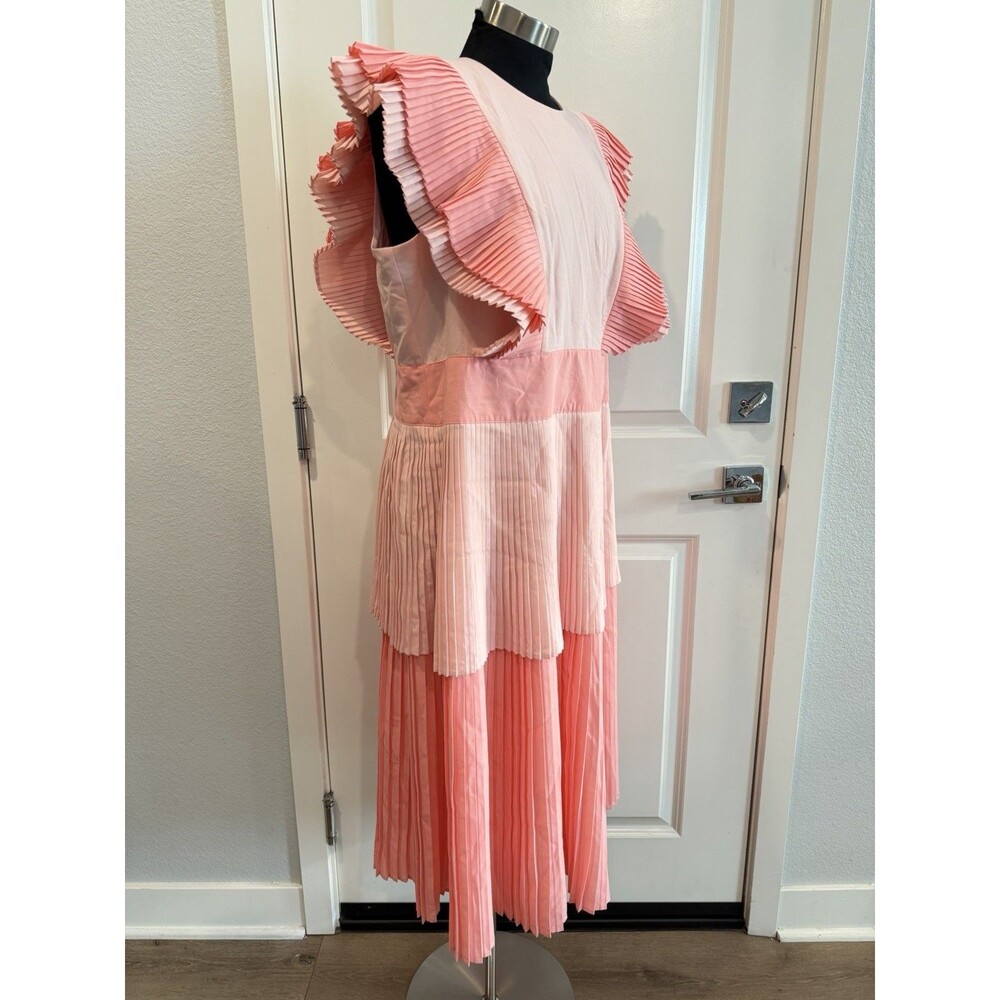 Emily Mccarthy Chloe Dress Rose Petal Pink Pleated Midi Women Size XL NWT - Picture 8 of 14
